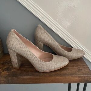 Elegant Beige Women's Block Heels